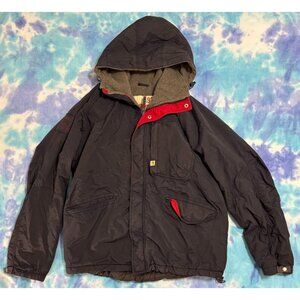 Abercrombie and Fitch A92 Blue Winter Fleece Lined Zipper Coat Ski Jacket Navy L